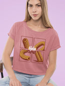 Pop Art Churro  - Vibrant Retro Dessert Design Women's Crop Tee