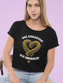 Heart-Shaped Churros  - Bold Spanish Dessert Artwork Women's Crop Tee