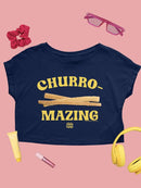 Churro-Mazing Fun Retro Foodie Design Women's Crop Tee