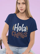 Hola Churros  - Bold And Playful Dessert Art Print Women's Crop Tee