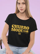 Churro Mode On Bold Retro  Design Women's Crop Tee