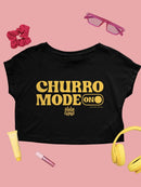 Churro Mode On Bold Retro  Design Women's Crop Tee