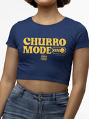 Churro Mode On Bold Retro  Design Women's Crop Tee