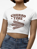 Churro Time Retro Starry Snack  Women's Crop Tee