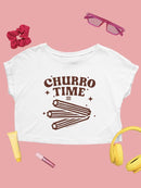 Churro Time Retro Starry Snack  Women's Crop Tee