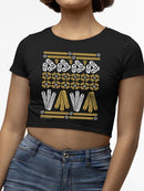 Churro Pattern Fiesta Print Graphic Women's Crop Tee