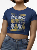 Churro Pattern Fiesta Print Graphic Women's Crop Tee