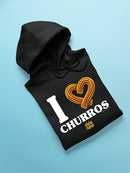 I Love Churros Heart Graphic - Retro Snack Lover Design Men's Hoodie