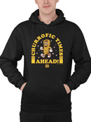 Churrofic Times Ahead Cartoon Snack Graphic - Fun Foodie Design Men's Hoodie