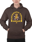 Churrofic Times Ahead Cartoon Snack Graphic - Fun Foodie Design Men's Hoodie