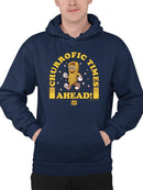 Churrofic Times Ahead Cartoon Snack Graphic - Fun Foodie Design Men's Hoodie