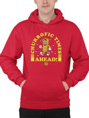 Churrofic Times Ahead Cartoon Snack Graphic - Fun Foodie Design Men's Hoodie