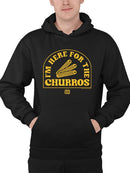 Here For The Churros - Bold Retro Snack Lover Graphic Design Men's Hoodie