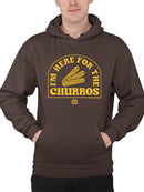 Here For The Churros - Bold Retro Snack Lover Graphic Design Men's Hoodie