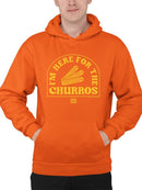 Here For The Churros - Bold Retro Snack Lover Graphic Design Men's Hoodie