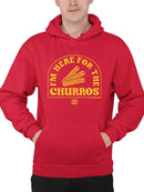 Here For The Churros - Bold Retro Snack Lover Graphic Design Men's Hoodie