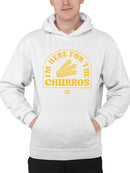 Here For The Churros - Bold Retro Snack Lover Graphic Design Men's Hoodie