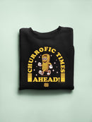 Churrofic Times Ahead Cartoon Snack Graphic - Fun Foodie Design Men's Sweatshirt