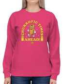 Churrofic Times Ahead Cartoon Snack Graphic - Fun Foodie Design Women's Sweatshirt