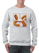 Pop Art Churro  - Vibrant Retro Dessert Design Men's Sweatshirt