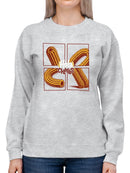 Pop Art Churro  - Vibrant Retro Dessert Design Women's Sweatshirt
