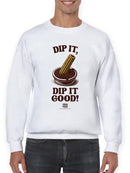 Churro Dipping Chocolate Artwork - Fun Dessert Lover  Men's Sweatshirt
