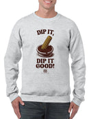 Churro Dipping Chocolate Artwork - Fun Dessert Lover  Men's Sweatshirt