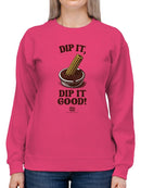 Churro Dipping Chocolate Artwork - Fun Dessert Lover  Women's Sweatshirt