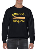 Churro-Mazing Fun Retro Foodie Design Men's Sweatshirt