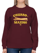 Churro-Mazing Fun Retro Foodie Design Women's Sweatshirt