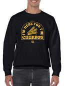 Here For The Churros - Bold Retro Snack Lover Graphic Design Men's Sweatshirt