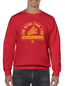 Here For The Churros - Bold Retro Snack Lover Graphic Design Men's Sweatshirt