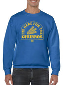 Here For The Churros - Bold Retro Snack Lover Graphic Design Men's Sweatshirt