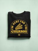 Here For The Churros - Bold Retro Snack Lover Graphic Design Women's Sweatshirt