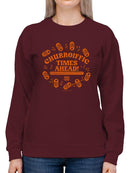 Churroiffic Times Ahead Fun Snack Graphic Women's Sweatshirt