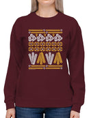 Churro Pattern Fiesta Print Graphic Women's Sweatshirt