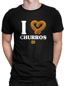 I Love Churros Heart Graphic - Retro Snack Lover Design Men's T-shirt
