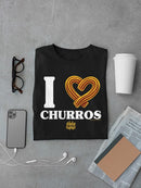 I Love Churros Heart Graphic - Retro Snack Lover Design Men's T-shirt