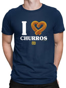 I Love Churros Heart Graphic - Retro Snack Lover Design Men's T-shirt