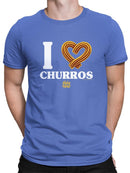 I Love Churros Heart Graphic - Retro Snack Lover Design Men's T-shirt