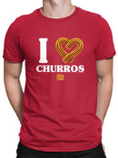 I Love Churros Heart Graphic - Retro Snack Lover Design Men's T-shirt
