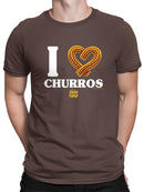 I Love Churros Heart Graphic - Retro Snack Lover Design Men's T-shirt