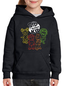 Colorful Sid the Science Kid - Themed Retro Neon Character Graphic Youth's Hoodie