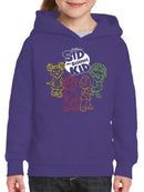 Colorful Sid the Science Kid - Themed Retro Neon Character Graphic Youth's Hoodie