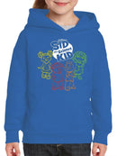 Colorful Sid the Science Kid - Themed Retro Neon Character Graphic Youth's Hoodie