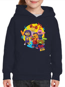 Sid the Science Kid  Vibrant Character Group Graphic Youth's Hoodie