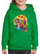 Sid the Science Kid  Vibrant Character Group Graphic Youth's Hoodie