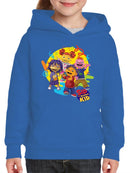 Sid the Science Kid  Vibrant Character Group Graphic Youth's Hoodie