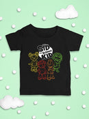 Colorful Sid the Science Kid - Themed Retro Neon Character Graphic Baby's T-shirt