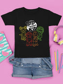 Colorful Sid the Science Kid - Themed Retro Neon Character Graphic  Youth's T-shirt